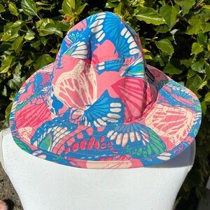 Patagonia Trim Brim Pink and Blue Butterfly Kids Hat Youth Size Large